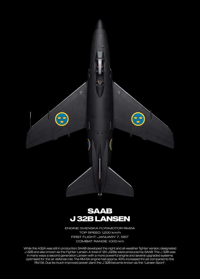SAAB J 32B Lansen Fighter Jet