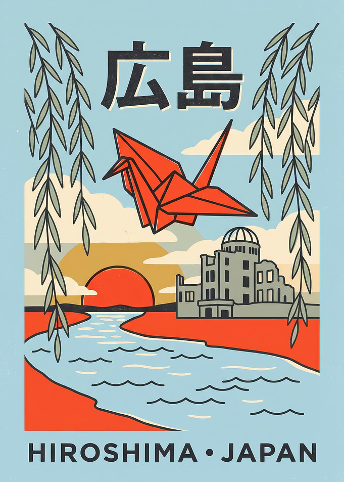 Hiroshima Peace Memorial Travel Poster