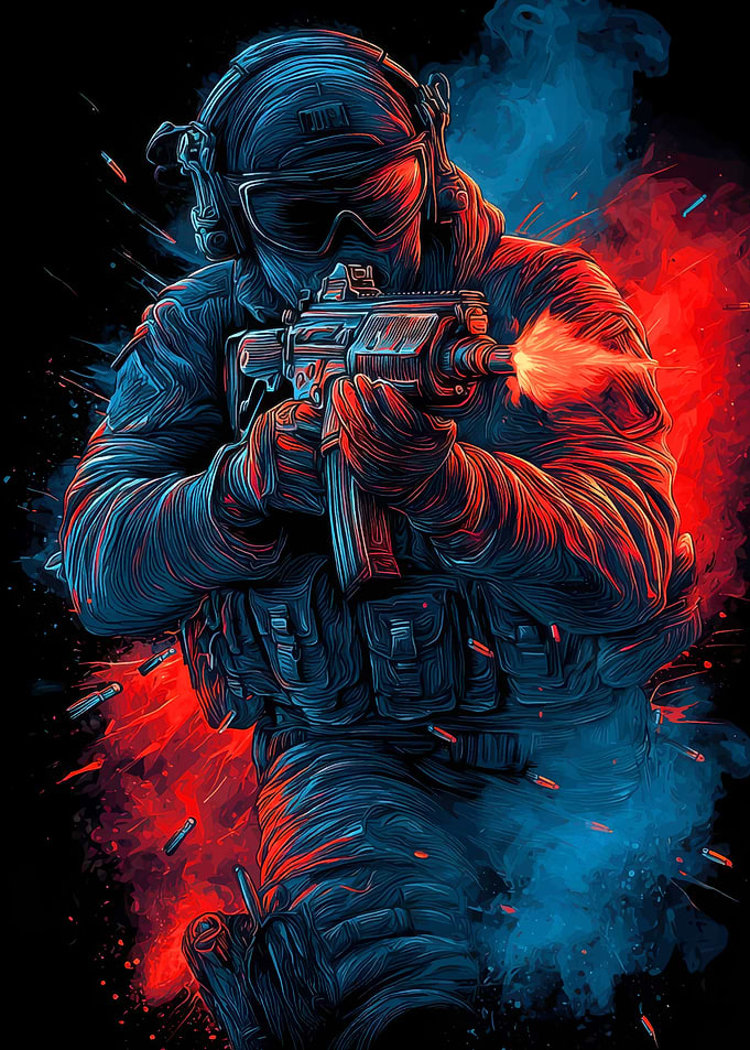Tactical Soldier in Combat Action