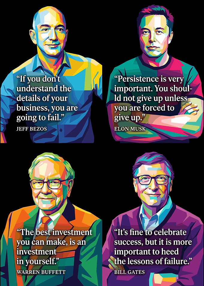 Famous Billionaire Entrepreneurs Pop Art Poster