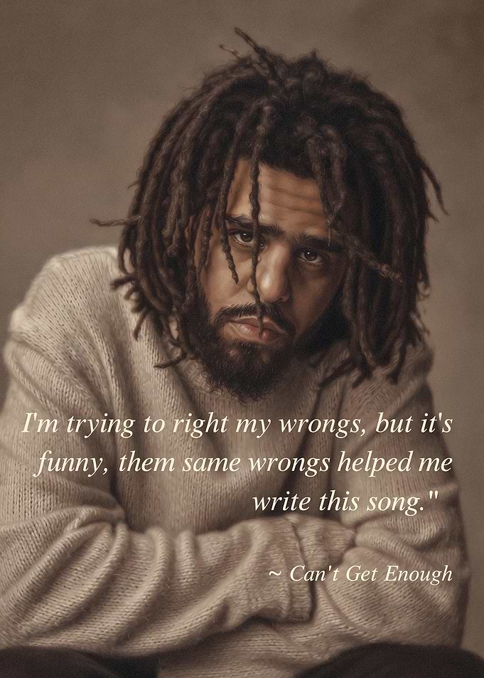 J. Cole Inspirational Quote Portrait