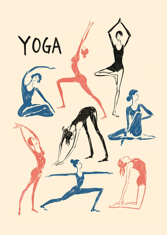 Yoga Poses Illustration Poster