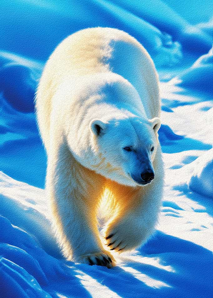 Majestic Polar Bear in Arctic Snow