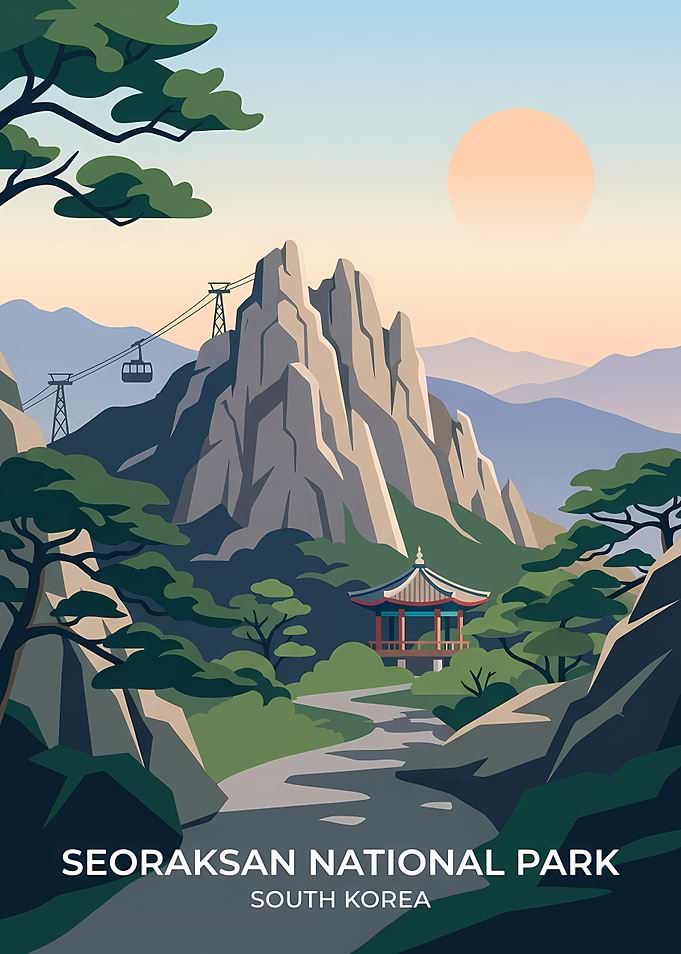 Seoraksan National Park Travel Poster