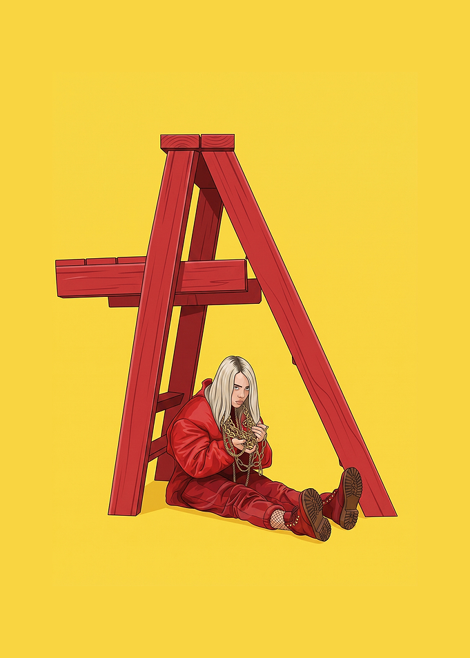 Billie Eilish Album Cover Illustration Vector Art