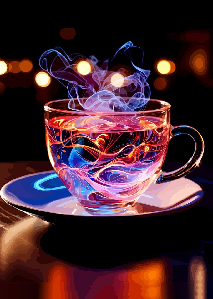 Neon Abstract Magic Coffee Cup