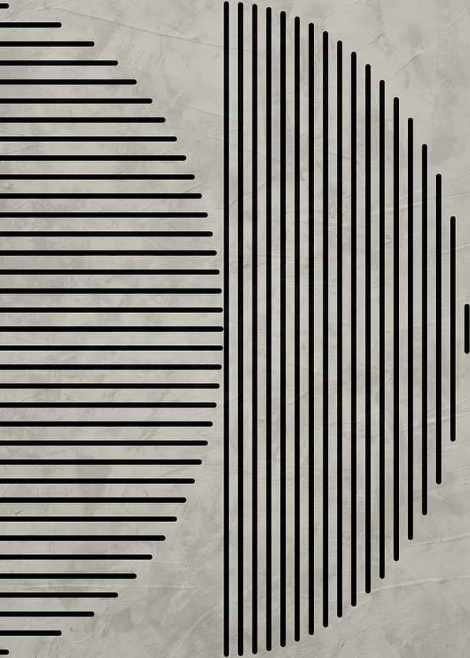 Minimalist Geometric Semicircle Line Art