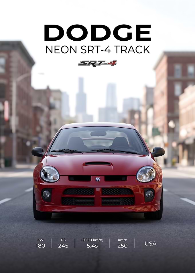 Dodge Neon SRT-4 Track Poster