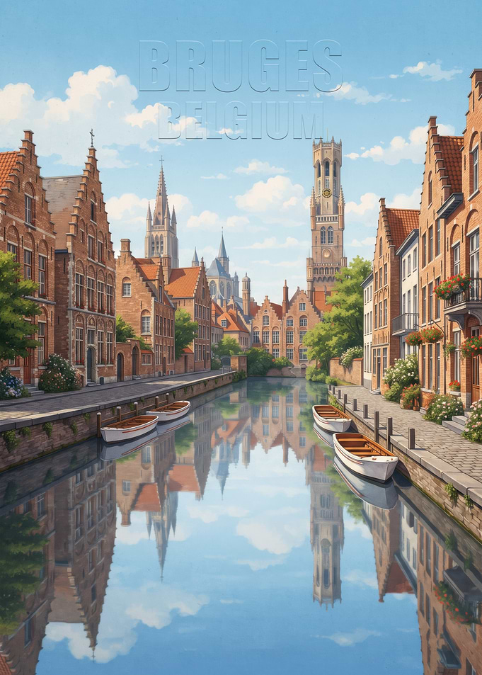 Bruges Belgium Canal Cityscape