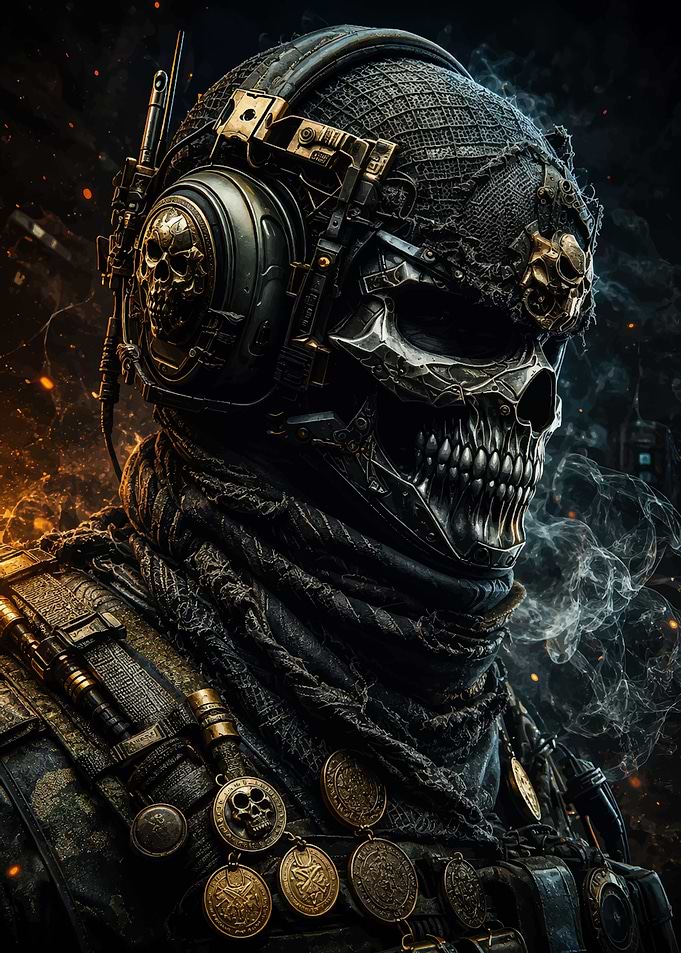 Tactical Skull Mask Soldier Portrait