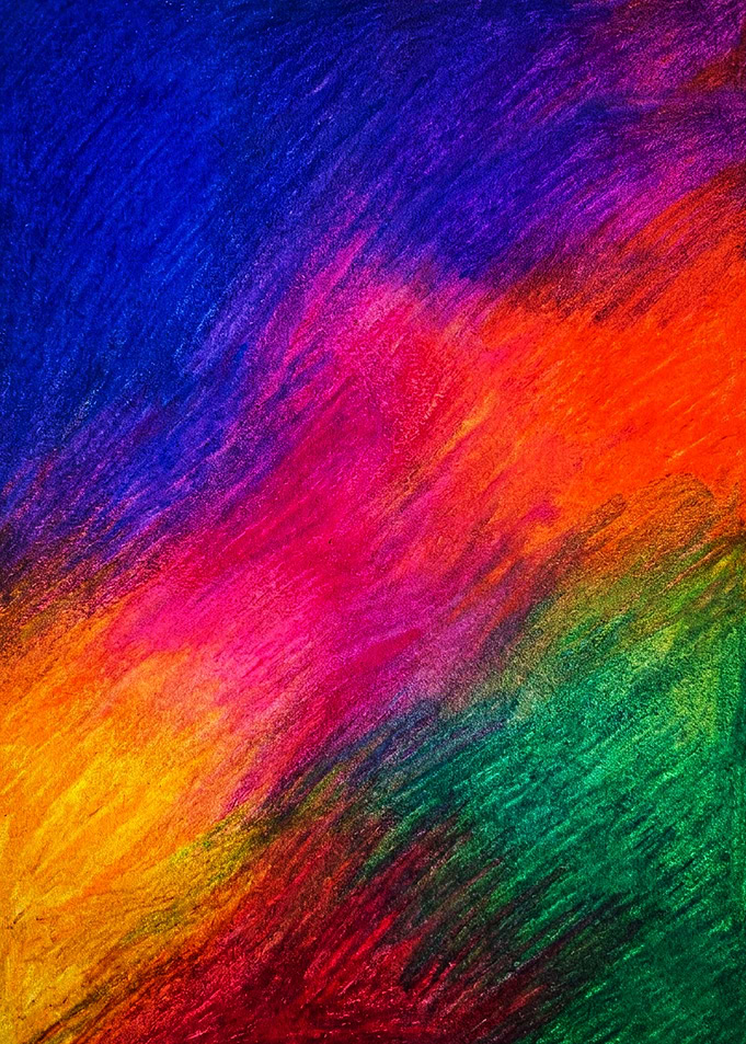 Vibrant Rainbow Crayon Texture Background