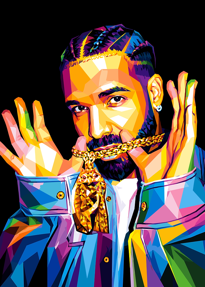 Colorful Geometric Portrait of Drake