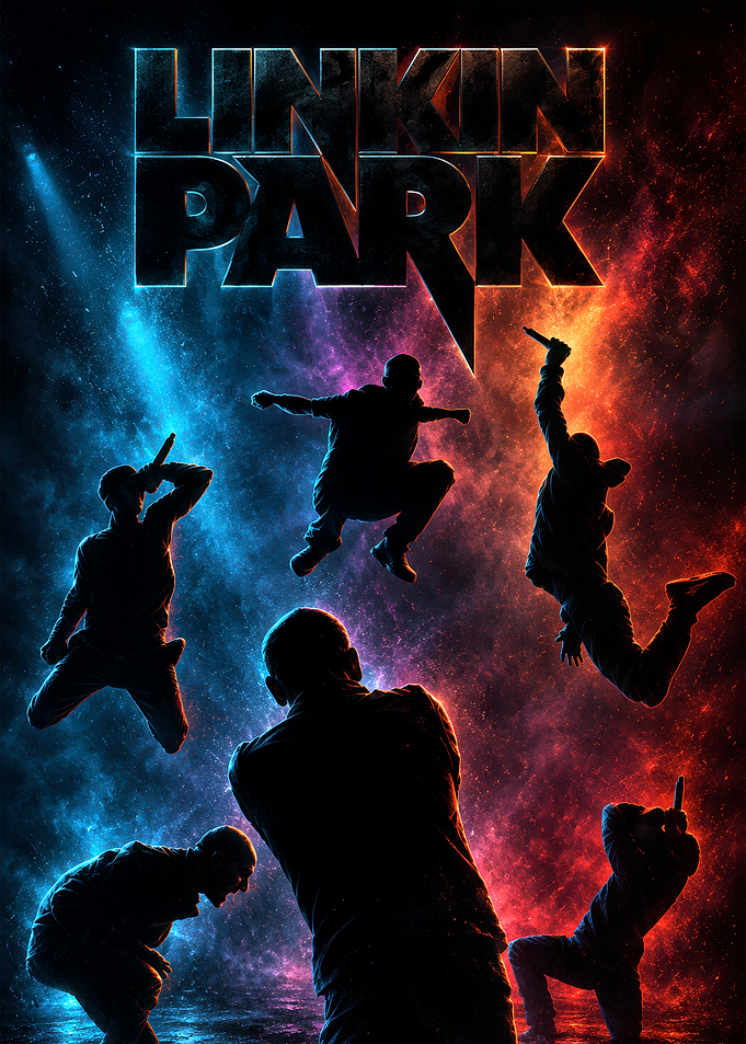 Linkin Park Band Silhouette Poster