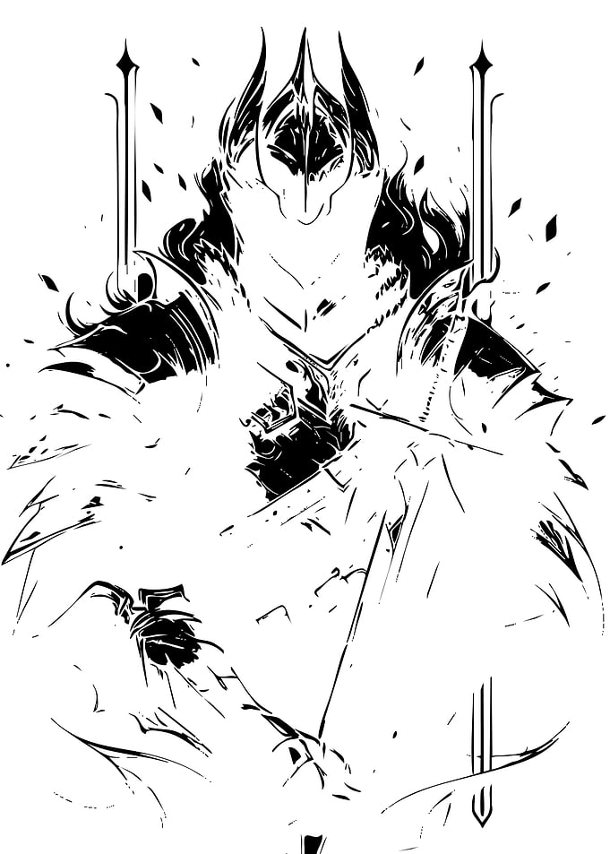 Black and White Knight Illustration