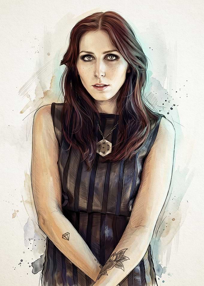 Watercolor Portrait of a Woman