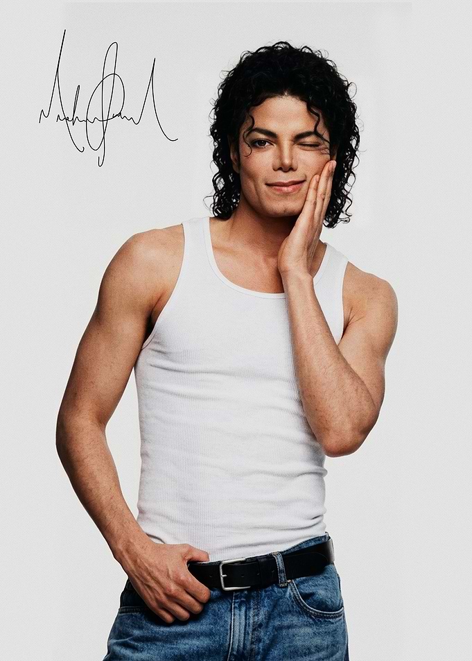 Michael Jackson Portrait with Signature