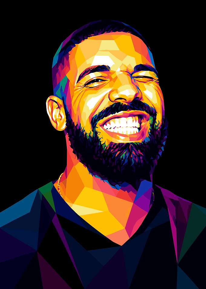 Colorful Geometric Portrait of Drake