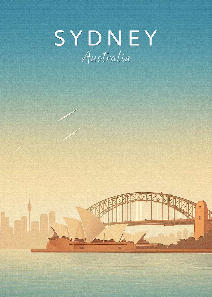 Sydney Australia Travel Poster