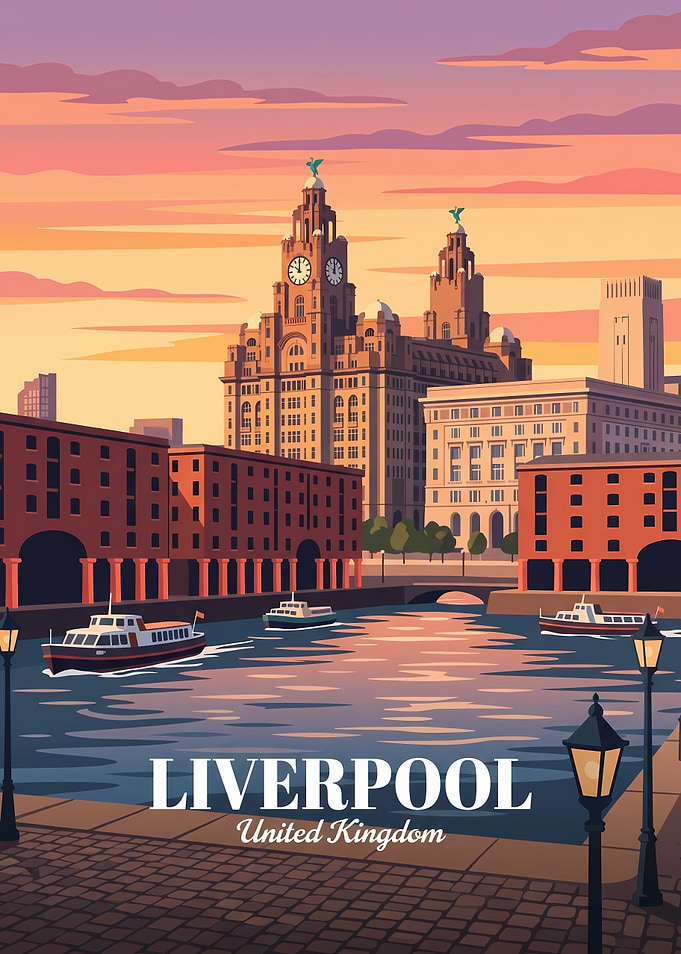 Liverpool Waterfront Travel Poster