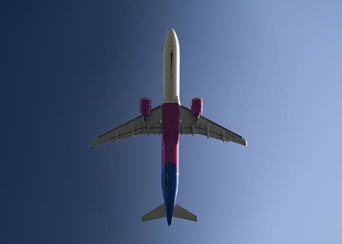 Wizz Air Airplane Flying Overhead