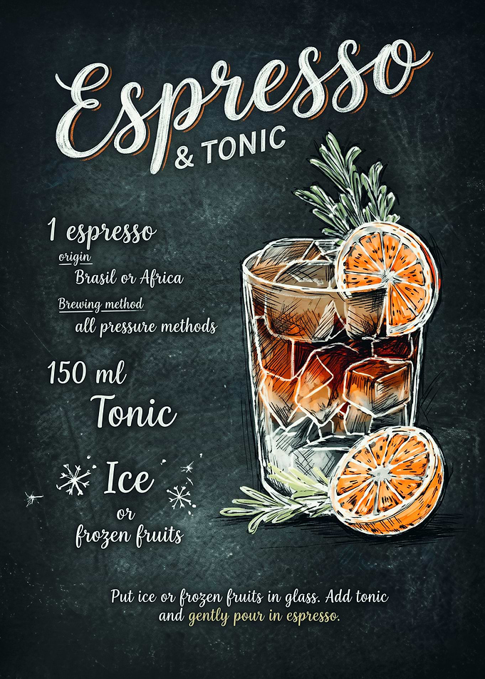 Espresso and Tonic Recipe Chalkboard Art