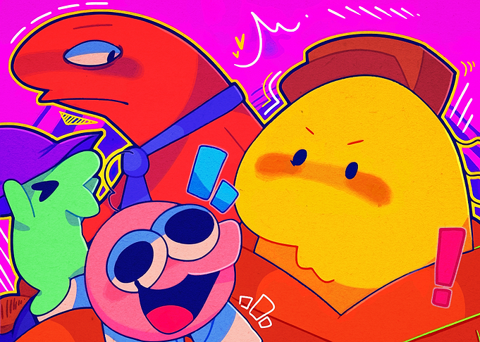Smiling Friends Cartoon Characters Illustration