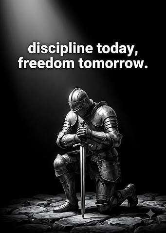 Discipline Today Freedom Tomorrow Knight Poster