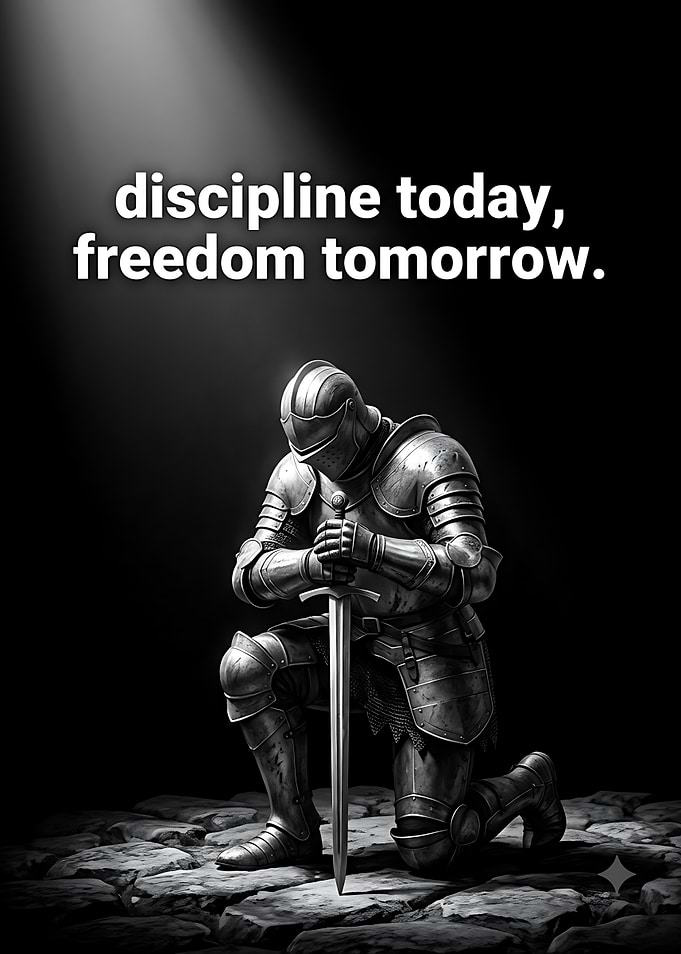 Discipline Today Freedom Tomorrow Knight Poster