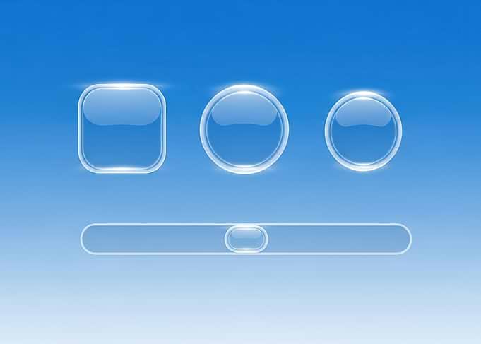 Glass UI Elements Set