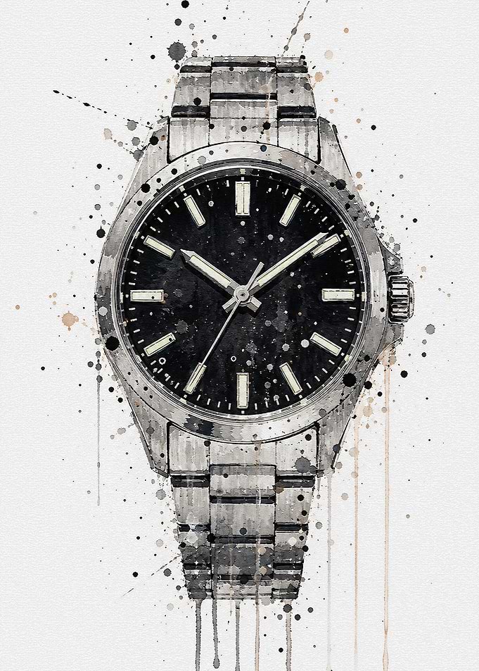Watercolor Style Wristwatch Illustration