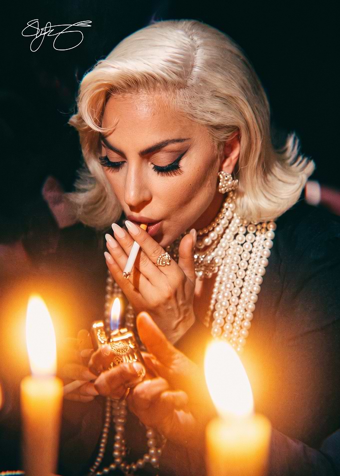 Lady Gaga Lighting a Cigarette