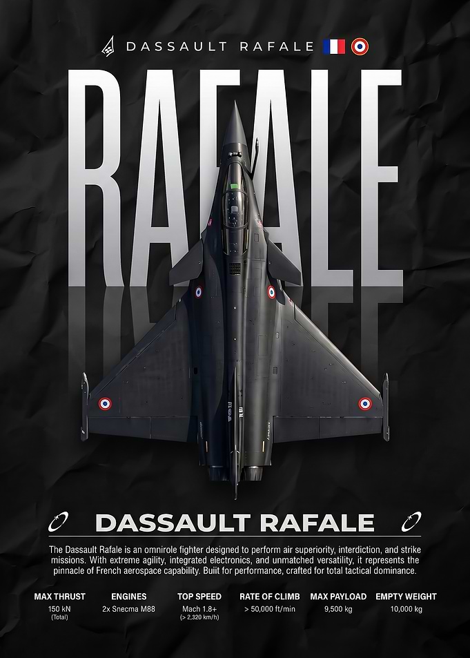 sleek Dassault Rafale Fighter Jet Poster