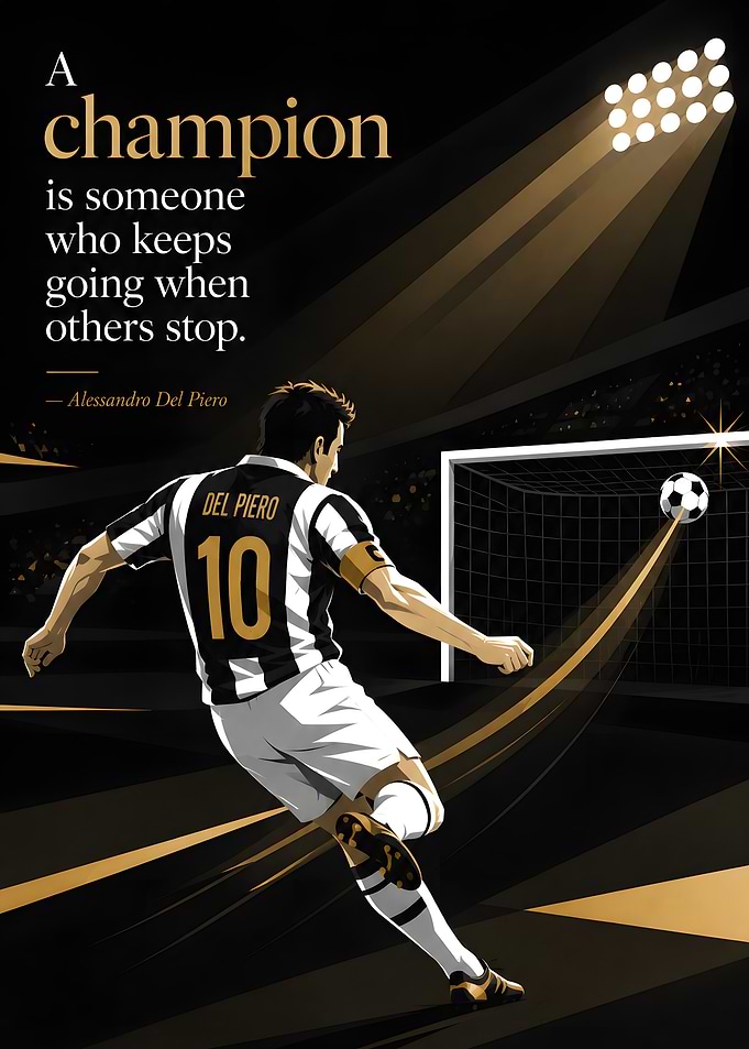 Alessandro Del Piero Inspirational Soccer Poster