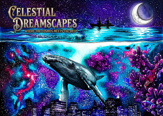 Celestial Dreamscapes Cosmic Whale Art