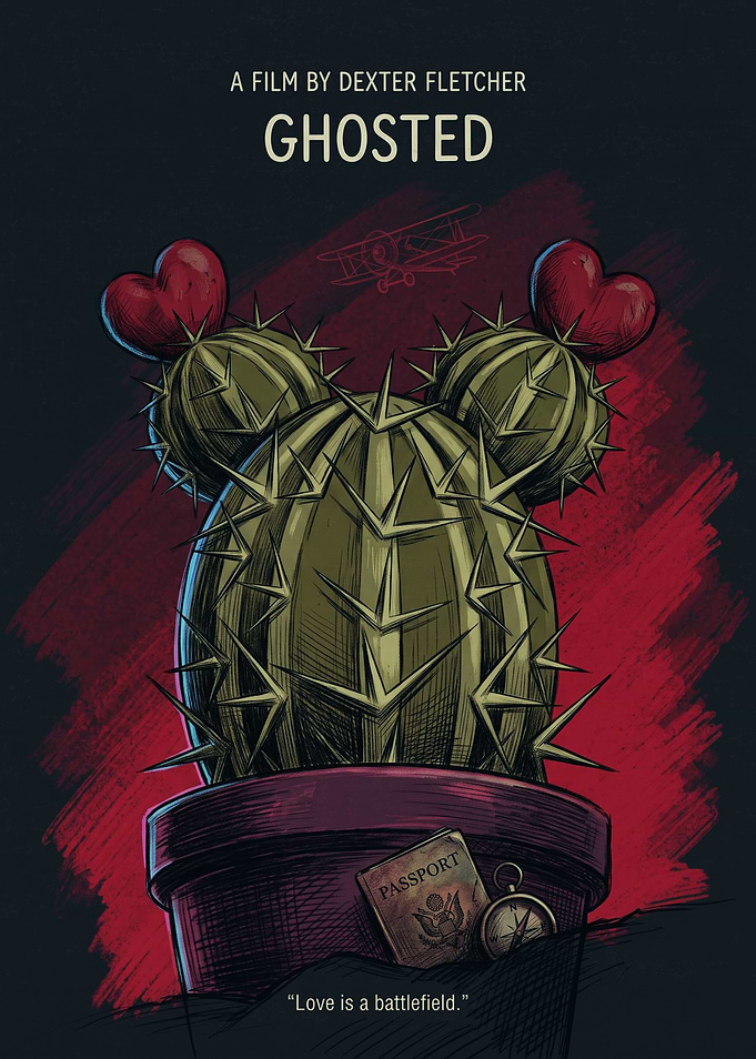 Ghosted Movie Poster Cactus Illustration