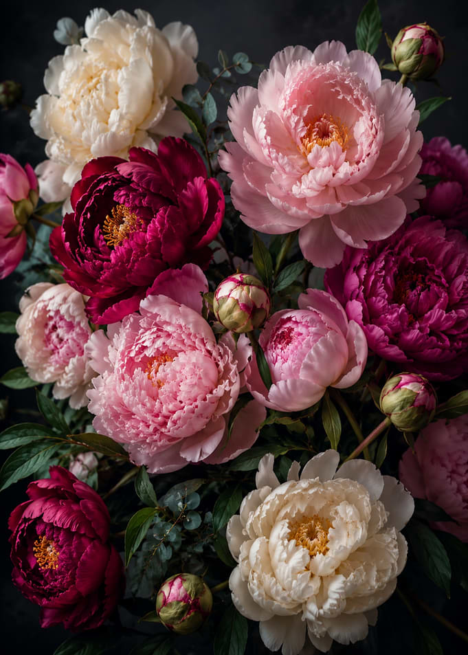 Vibrant Peony Flower Bouquet