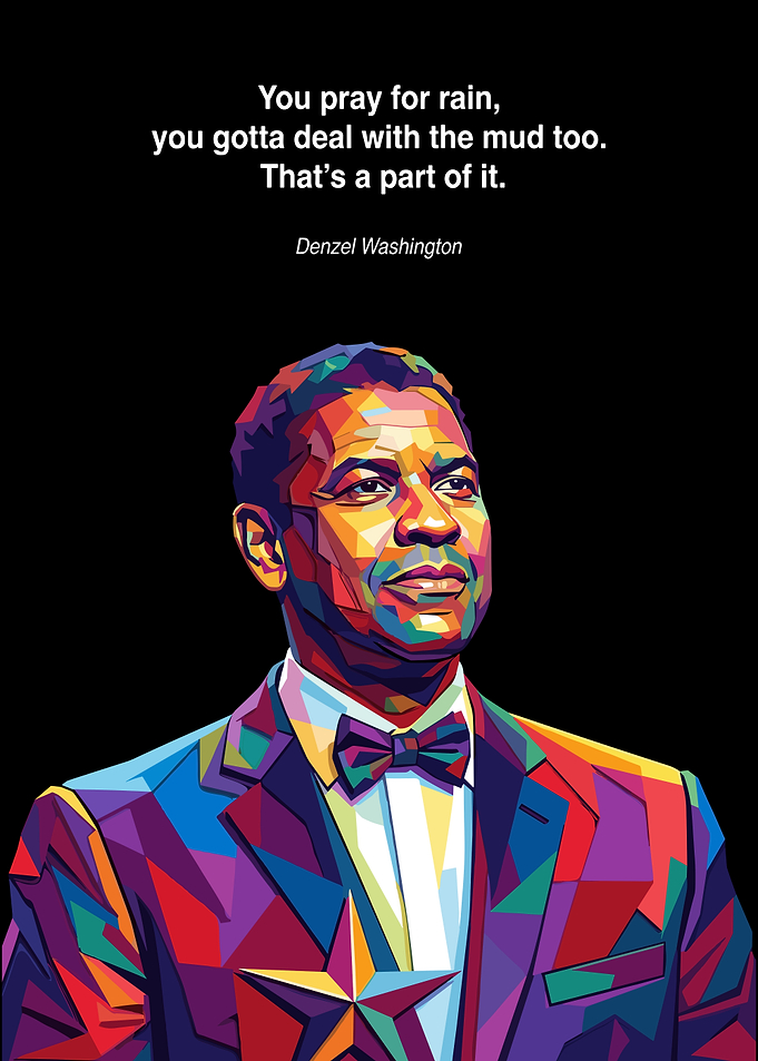 Denzel Washington Pop Art Quote Poster
