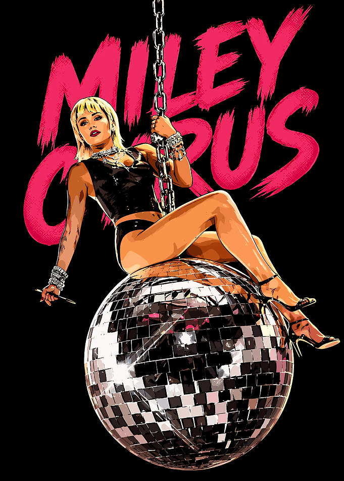 Miley Cyrus Disco Ball Illustration