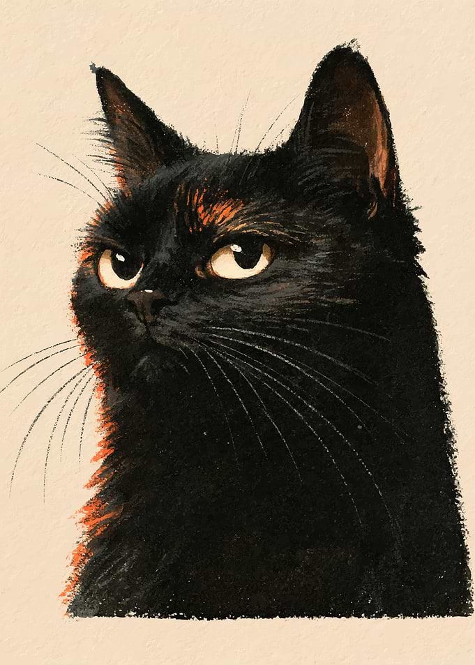Portrait of a Black Cat