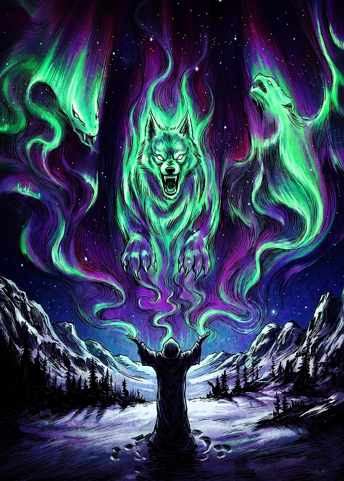 Shaman Summoning Spectral Wolf Spirits