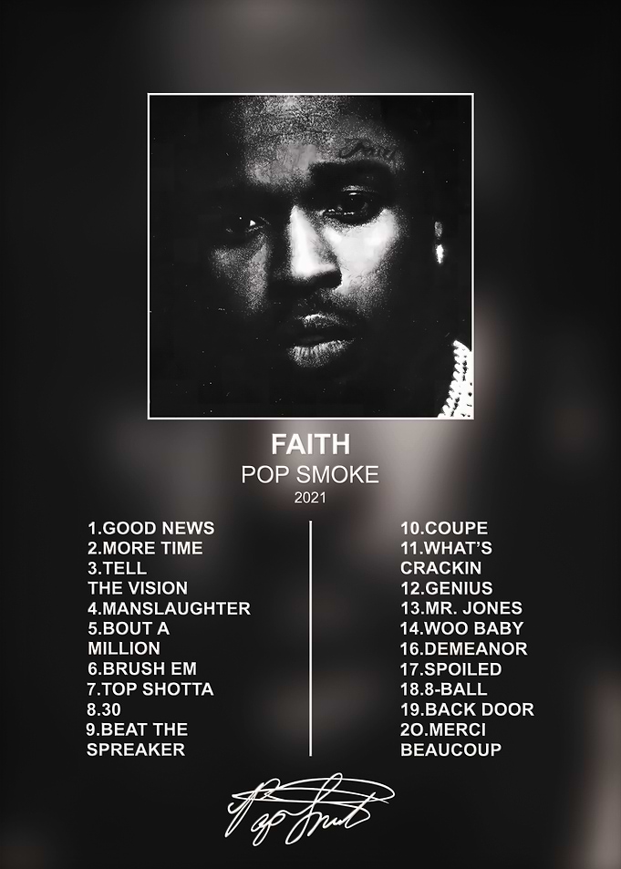 Pop Smoke Faith Album Tracklist Poster