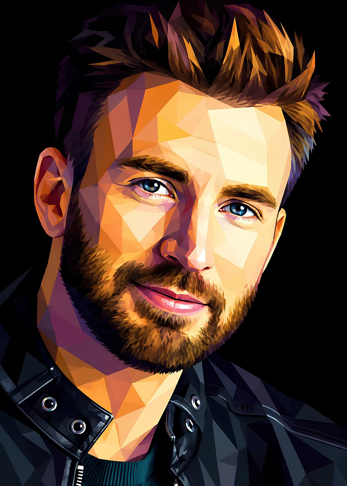 Low Poly Portrait of Chris Evans