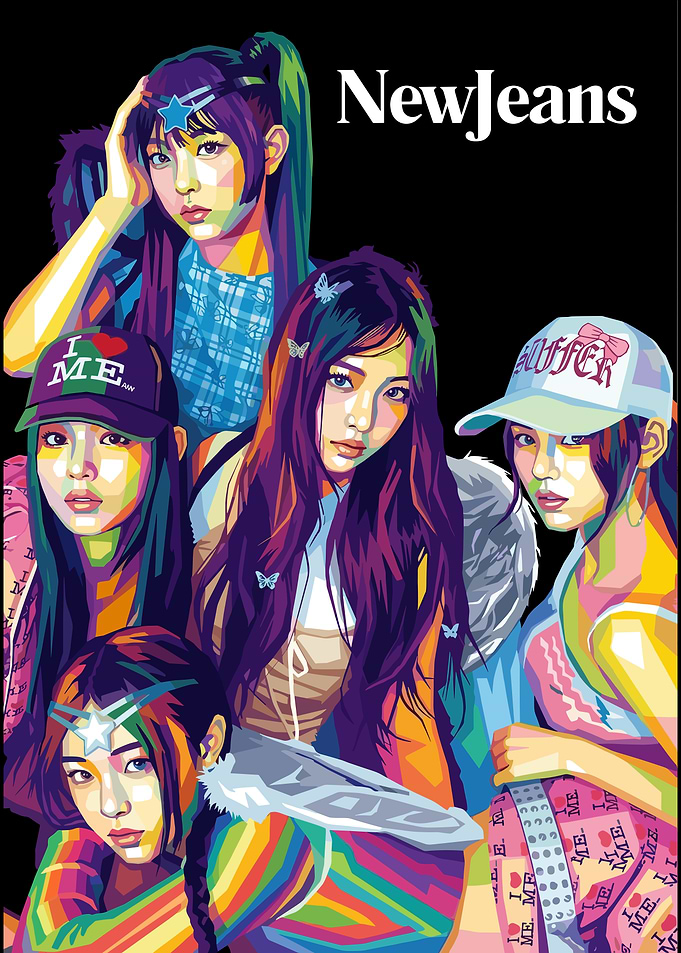 NewJeans K-Pop Group Pop Art Portrait