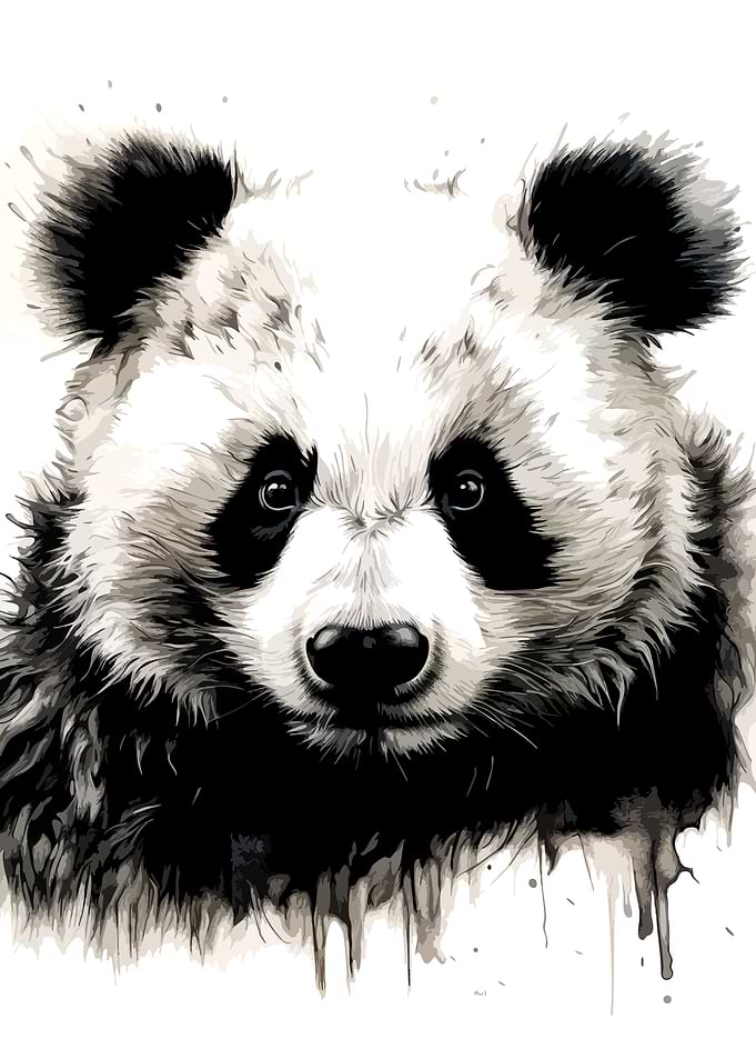 Watercolor Panda Portrait