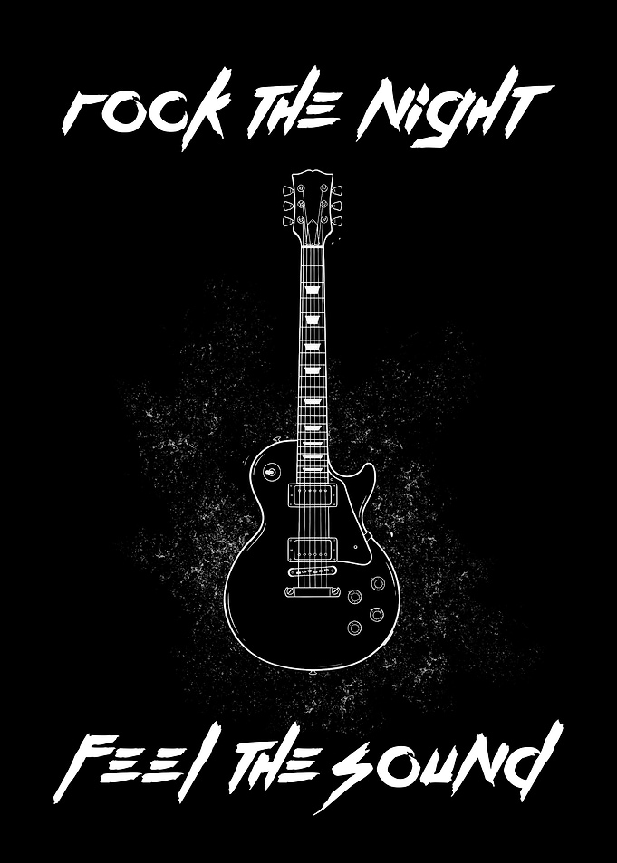 Rock the Night Guitar Poster