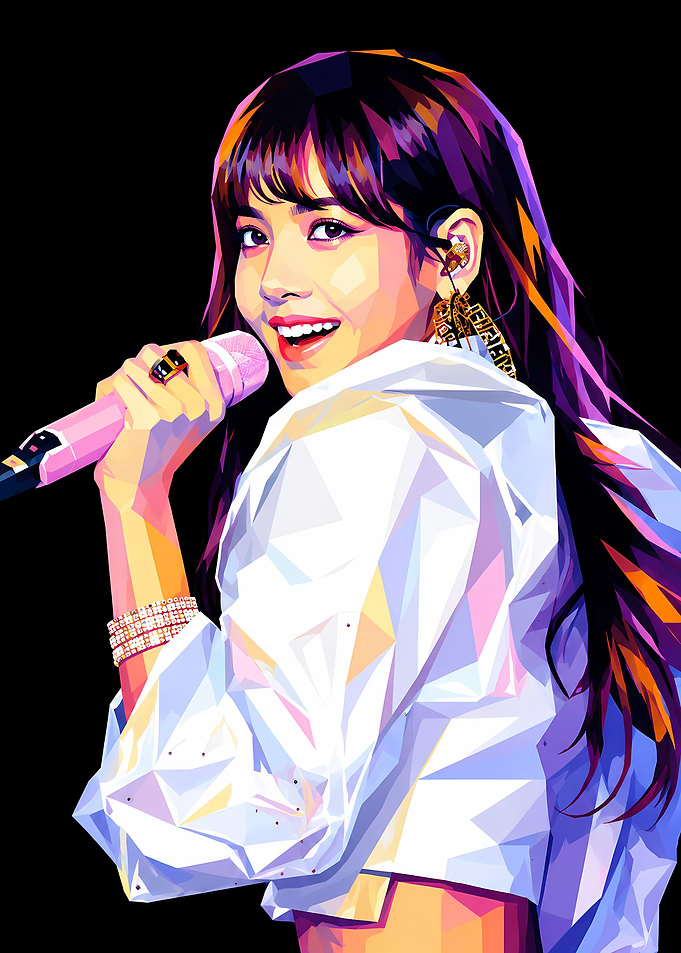 Lisa Blackpink Low Poly Art Portrait