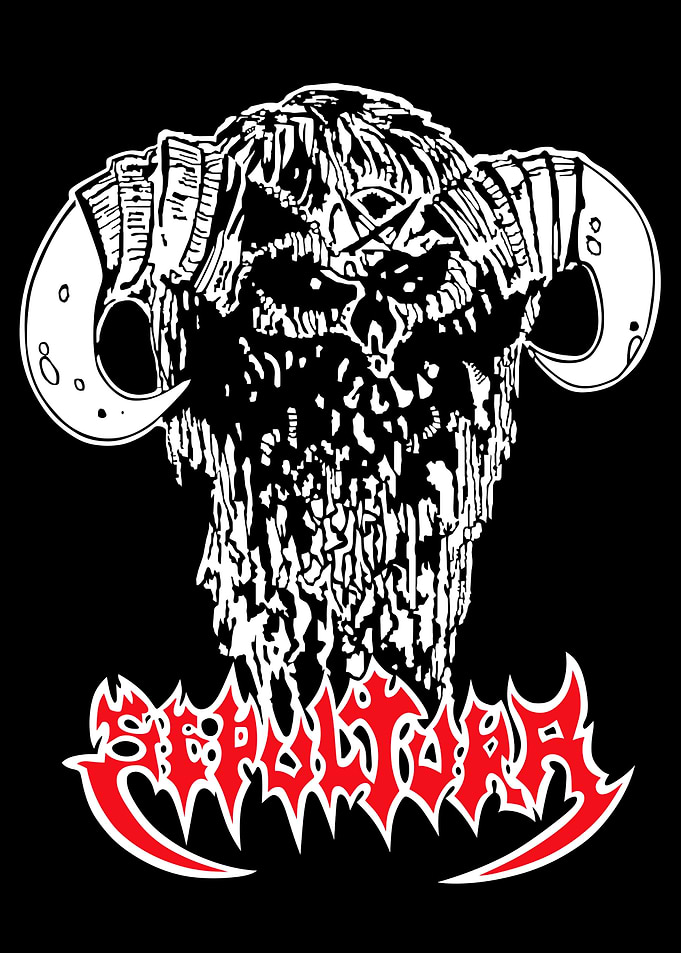 Sepultura Band Logo and Skull Graphic