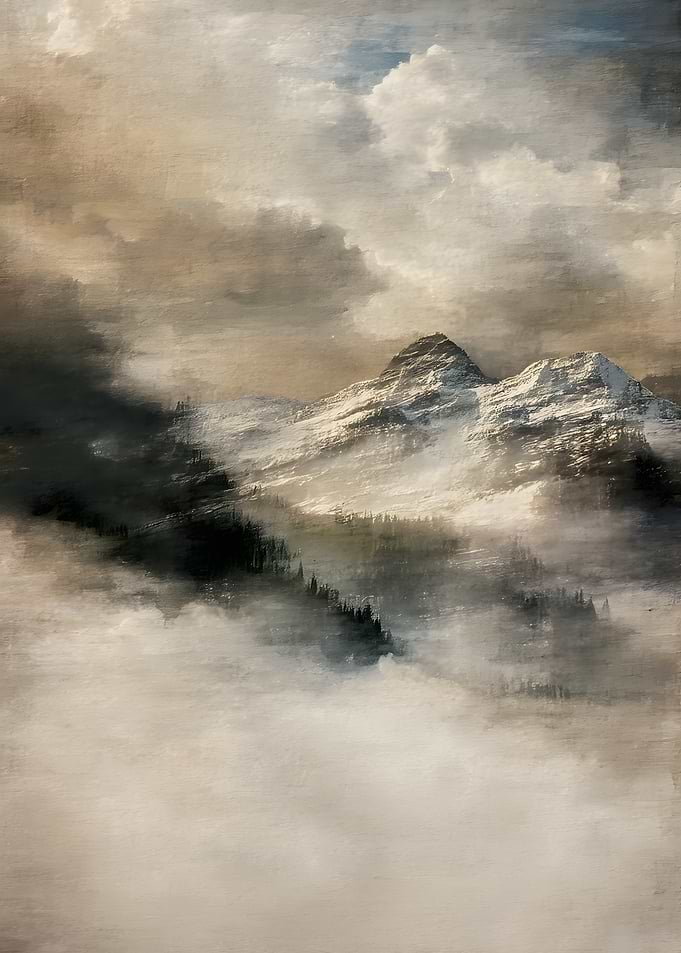 Misty Mountain Peaks at Dawn