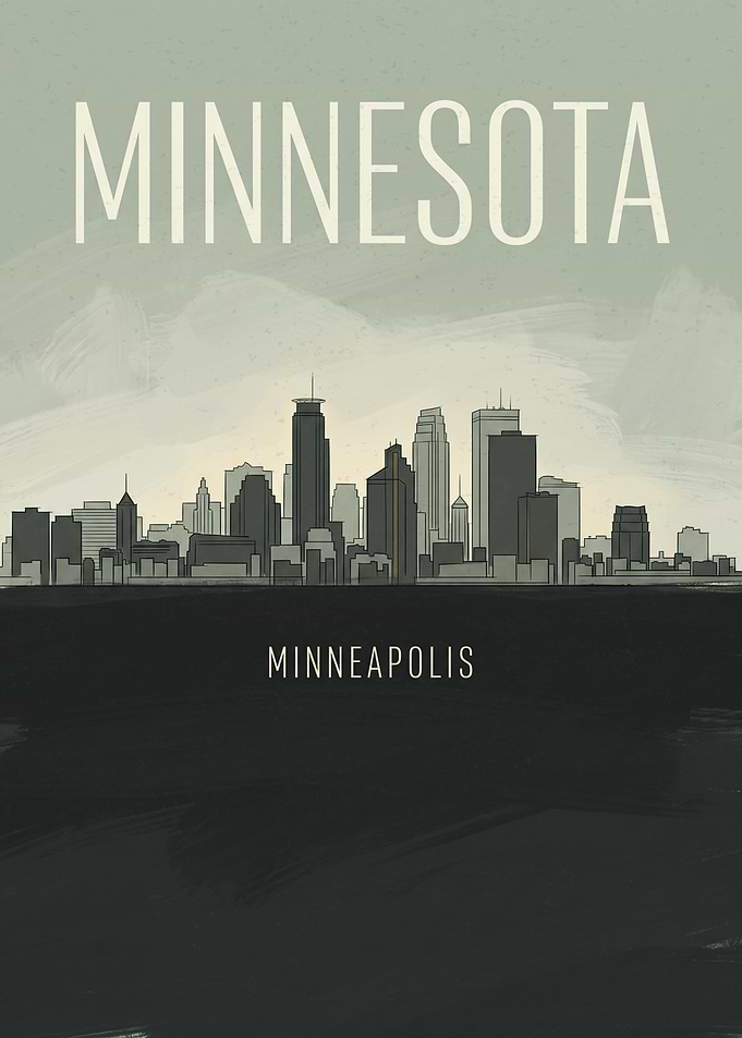 Minneapolis Minnesota Skyline Poster