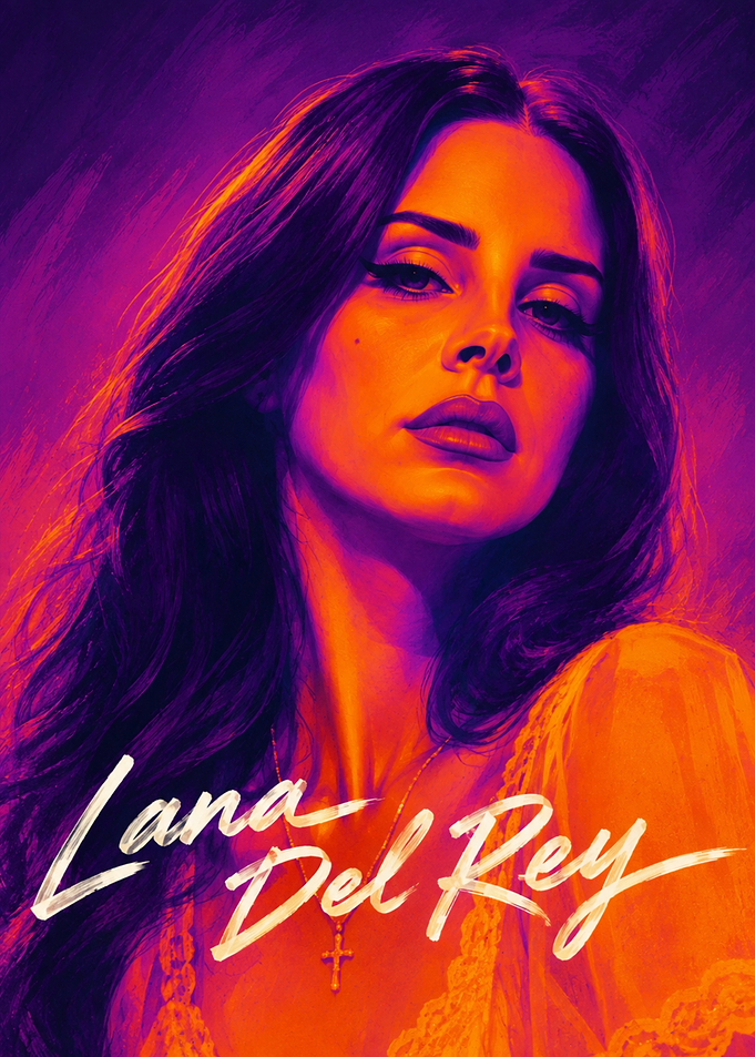 Lana Del Rey Vibrant Portrait Poster